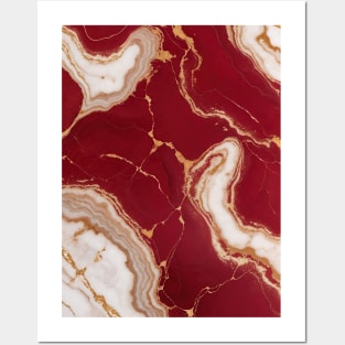 marble red gradient Posters and Art